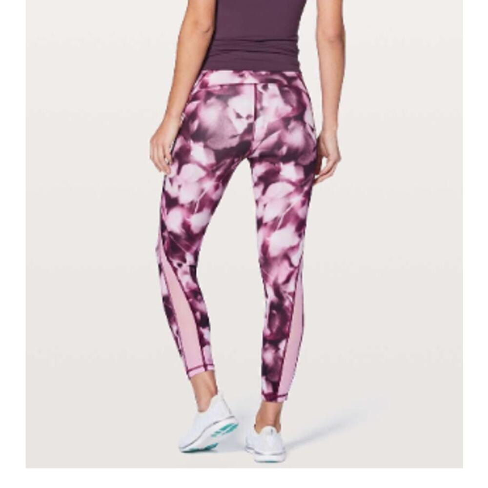 Lululemon Train Times Hi-Rise 7/8 Tight Leggings 25" White Blush Candy Pink